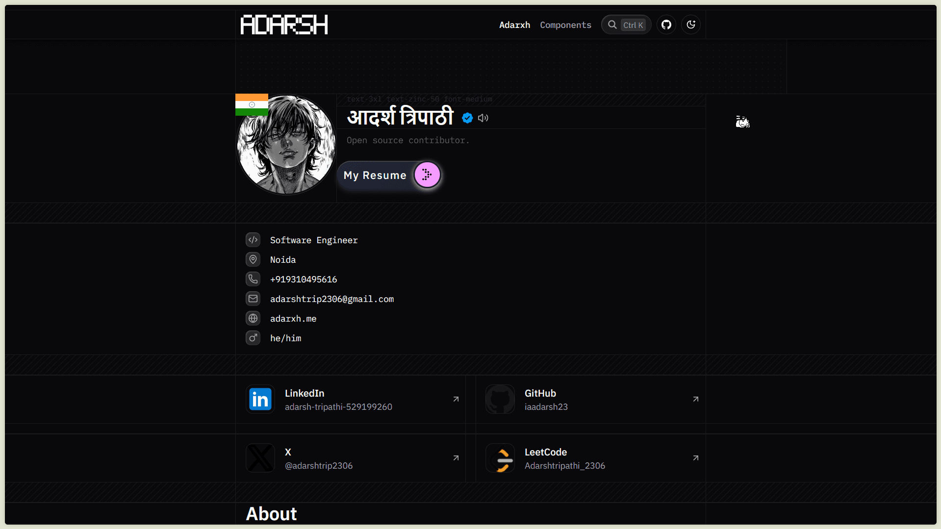 Portfolio (Adarxh.me)